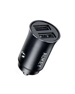 AUKEY 24W Dual USB-A Metal Car Charger - £3.25 each or Two for £6
