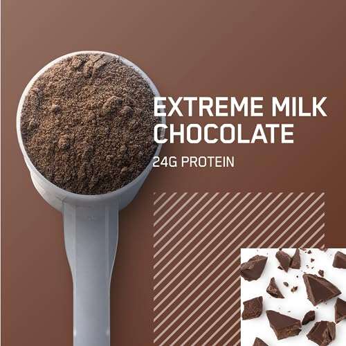 Optimum Nutrition Gold Standard Whey Protein Powder, Extreme Milk Chocolate, 28 Servings, 896g