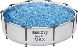 Bestway MAX Steel Pro Round Frame Swimming Pool with Filter Pump, Grey, 10 ft - £94.50 @ Amazon