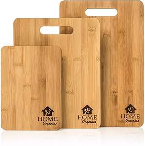 Premium Bamboo Chopping Board Set by Home Organics - Set of 3 Wooden Chopping Boards £6.99 Sold by I-Innovate and Fulfilled by Amazon