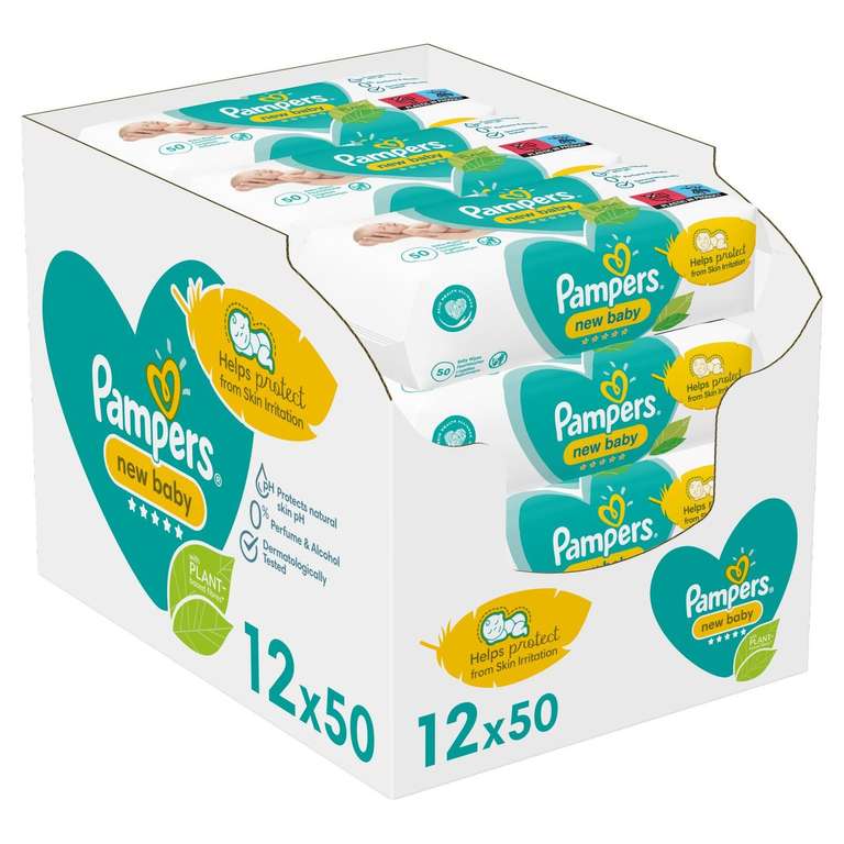 Pampers New Baby Sensitive Baby Wipes 12 x 50 per pack - 2 for £19 @ Morrisons save 11£