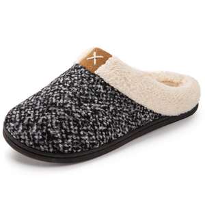 Veracosy Memory Foam Slippers Wool-Like Plush Fleece Lined Anti-Skid Rubber Sole - Sold by VeraCosy Direct