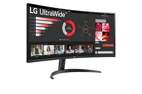 LG UltraWide 34WR50 34" UWQHD VA (3440x1440), 5ms GtG 100Hz, HDR 10, sRGB 99%, AMD FreeSync Curved Gaming Monitor