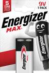 Energizer MAX Alkaline 9V Battery £1 @ Amazon