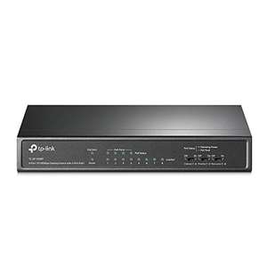 TP-Link PoE Switch 8-Port 100 Mbps, 4 PoE Ports up to 15.4 W for each PoE port and 57 W for all PoE ports, Metal Casing, (TL-SF1008P), Black