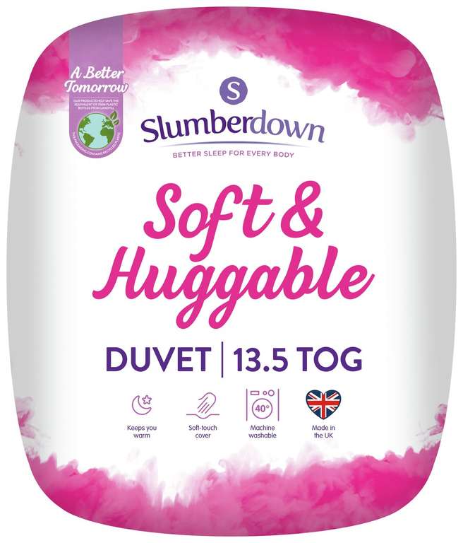 Slumberdown Soft and Huggable 13.5 Tog Duvet - Single £12 / Double £14 / King-size £16 Free click and collect @ Argos
