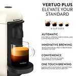 Nespresso Vertuo Plus Automatic Pod Coffee Machine for Americano, Decaf, Espresso by Krups in White [Amazon Exclusive]