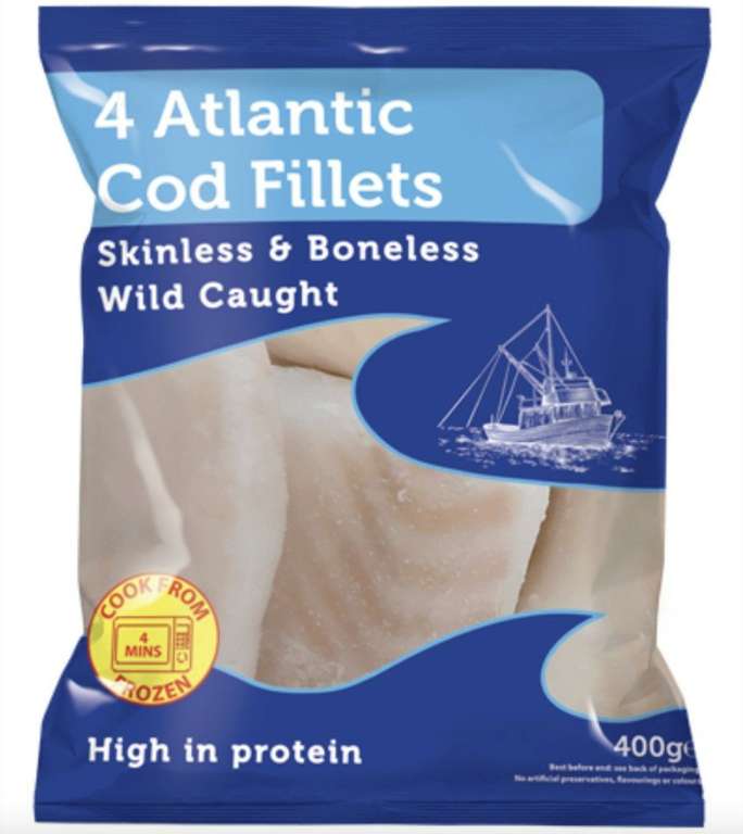 Wild Caught Atlantic Cod Fillets 400g - £2.99 @ Farmfoods