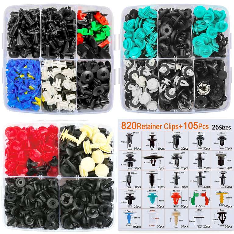 925 Car Bumper Retainer Clips Rivets Fasteners Tailgate Handle Rod Clip, 5 x Fasterner Removal Tools sold by Ulor FBA