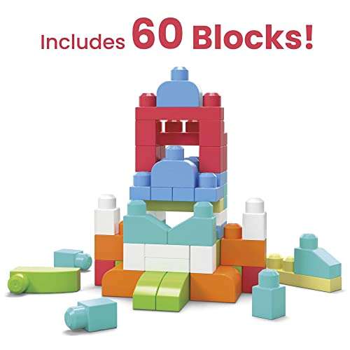 MEGA BLOKS Big Building Bag Building Set with 60 big and colorful building blocks, and 1 storage bag, for ages 1 and up £7.99 @ Amazon