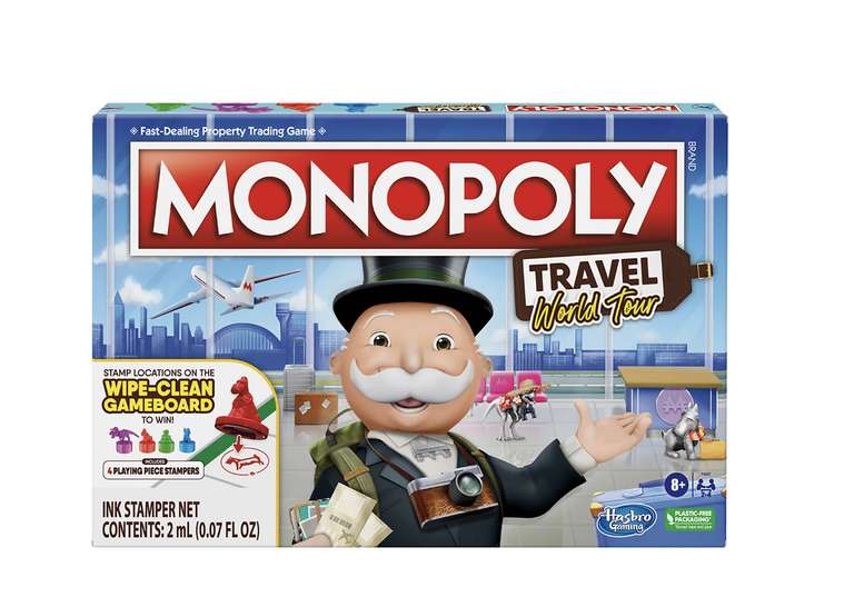 Monopoly Travel World Tour Board Game (8+ Yrs) - Free Collection