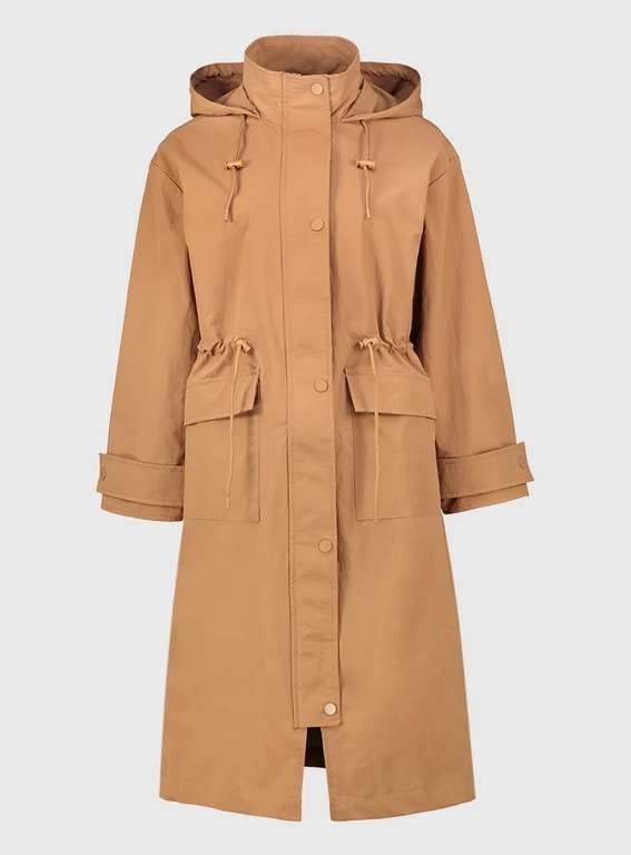 Tan Hooded Longline Raincoat Now £21 with Free click and Collect From TU Sainsburys