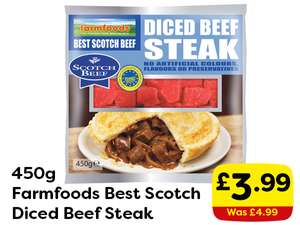 450g Farmfoods Best Scotch Diced Beef Steak