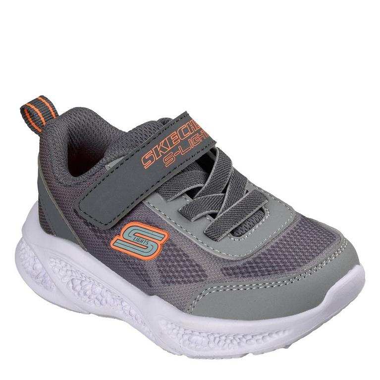 Skechers Kids' MeteorLight Light-Up Trainers C4(21) Size, Gray/Orange only