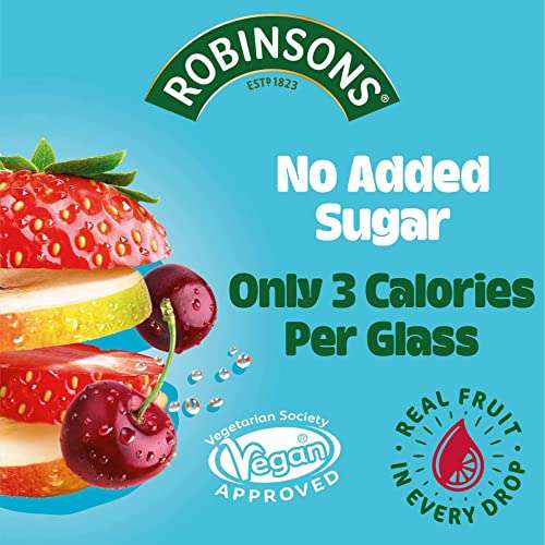 Robinsons Double Strength Summer Fruits/Orange No Added Sugar Squash 1.75L (With Voucher S&S £1.31/£1.23)