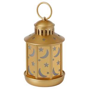 GOKVÄLLÅ LED lantern, battery operated - Brass Colour - £2 + Free Collection @ IKEA