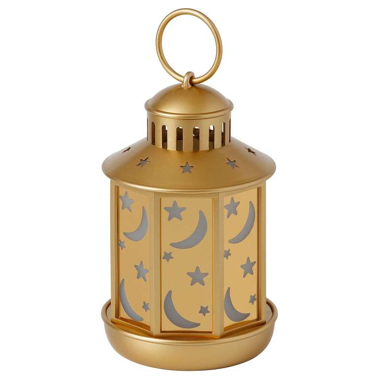 GOKVÄLLÅ LED lantern, battery operated - Brass Colour - £1.80 + Free Collection @ IKEA