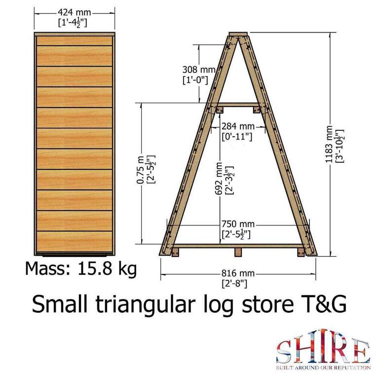 Shire Pressure-Treated Triangular Tongue & Groove Log Store