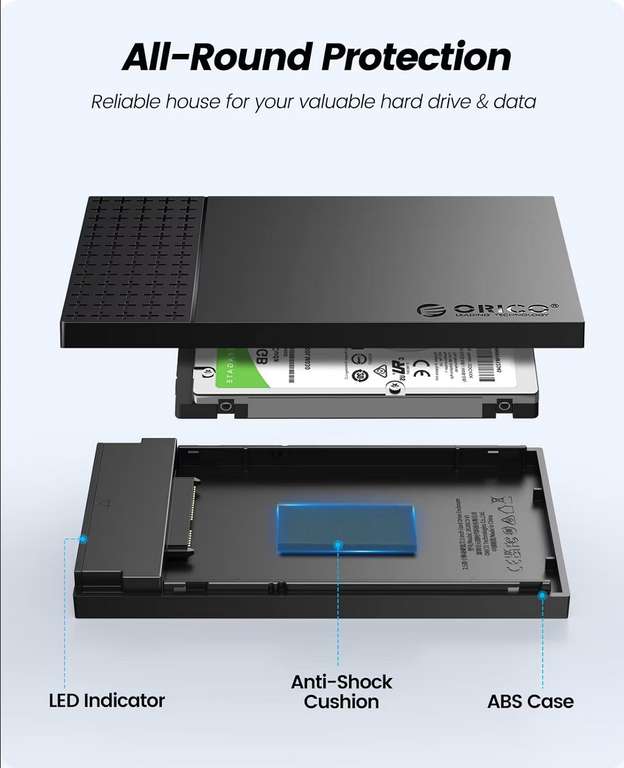 ORICO Hard Drive Enclosure ( 2.5 Inch SATA SSD / Hard drive / USB 3.0 ) @ ORICO Official Store / FBA