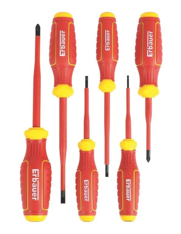 Erbauer Mixed VDE Screwdriver Set 6 Pieces - Free C&C