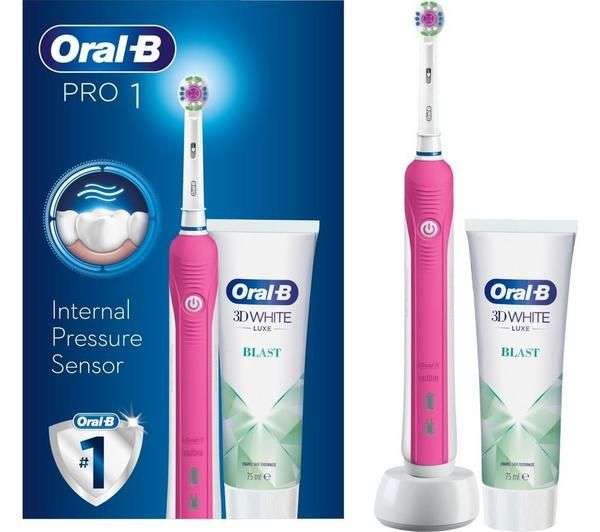 ORAL B Pro 1 650 Electric Toothbrush - Pink £22.99 + Free Collection @ Currys