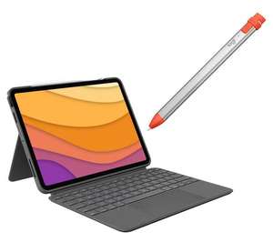 LOGITECH Combo Touch iPad Air 10.9" (4th & 5th gen) Keyboard Folio Case & Crayon Digital Pencil for iPad Bundle