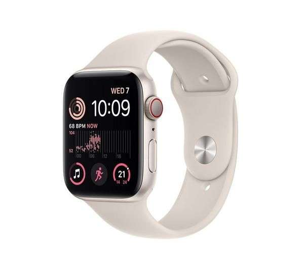 APPLE Watch SE Cellular (2022) - Starlight with Starlight Sports Band, 44 mm - £319 delivered @ Currys