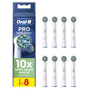 Oral-B Pro Cross Action Electric Toothbrush Head, Pack of 8 Toothbrush Heads, White (£15.80 on S&S)