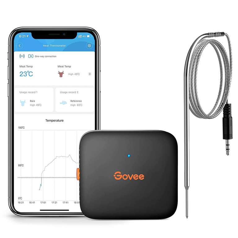 Govee Bluetooth Digital Food Thermometer with Probe - 70m Wireless Control £8.99 Delivered With Voucher @ Govee UK / Amazon