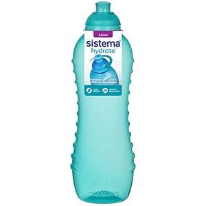 620ml Sistema Twist 'n' Sip Squeeze Sports Water Bottle, Leakproof Water Bottle, BPA-Free, Assorted Colours, 620 ml