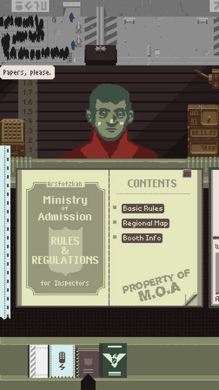 Papers, Please (border inspector game) - PEGI 18