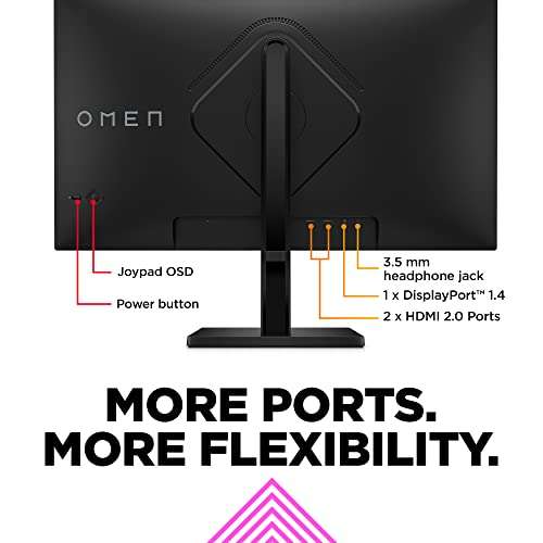 HP OMEN 27 Gaming Monitor, 27'' Full HD IPS 165hz, Gaming Console Compatible