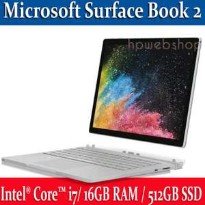 Used Microsoft Surface Book 2 13.5" 3K Touch Intel i7-8650U NVidia GTX 16GB RAM 512GB SSD Win10 Pro 2-in-1 Laptop @ hpwebshop