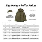Amazon Essentials Boys and Toddlers' Lightweight Water-Resistant Packable Puffer Jacket age 9
