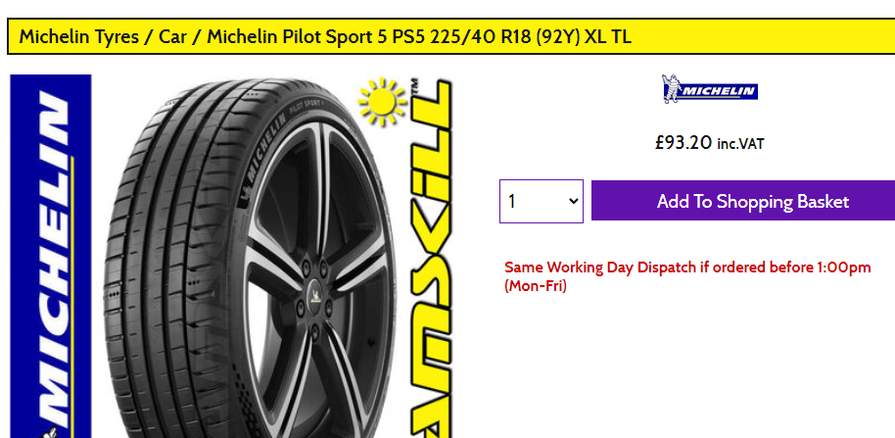 225/40 R18, 225/40 R18 Tyres, Asda Tyres