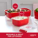 Sistema Heat and Eat Microwave Set | 4 Rectangular Food Containers with Lids £12.35 @ Amazon