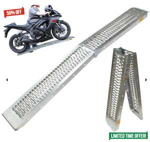 Black Pro Range Steel Folding Motorcycle Ramp (B5249) with code