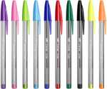 BIC Cristal Multi Colour Ballpoint Pens, Assorted Colors Every-day Biro Pens with Wide Point (1.6 mm), Pack of 20