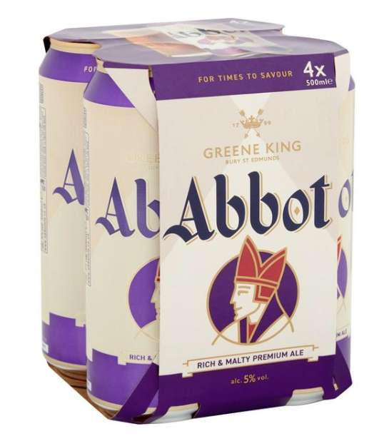 Greene King Abbot Ale 4*500ml 2 for £10 (£2.50/L, £1.42/pt) @ Asda