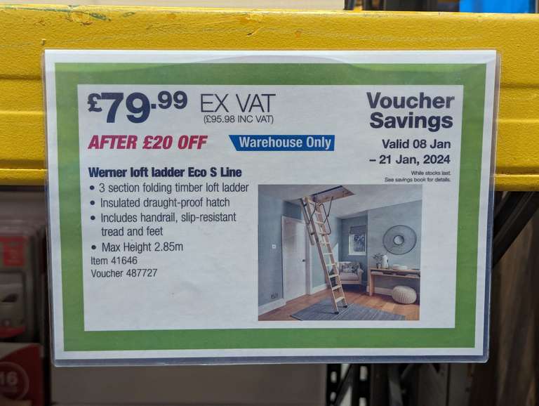 Werner loft ladder eco s line with hatch at Costco Warehouse Thurrock