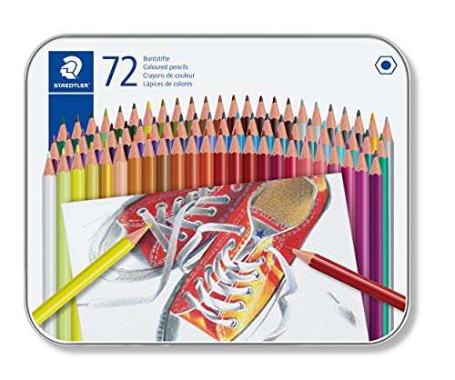 STAEDTLER 175 M72 Coloured Pencils - Assorted Colours (Tin of 72)