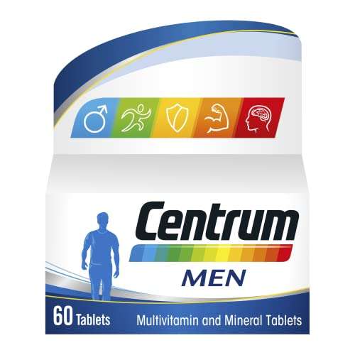 Centrum Men Multivitamin & Mineral Tablets, 24 essential nutrients including Vitamin D, Complete Multivitamin Tablets, 60 tablets