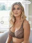 Brown Underwired Non Padded Lace Bra - 32, 34 and 36 few sizes left with free click and collect from Tu Clothing