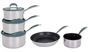 Habitat 5 Piece Stainless Steel with Silicone Rim Pan Set - £40.50 @ Argos Free click and collect