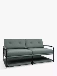 Anyday Shelf Medium 2 Seater Sofa with Arms, Black Metal Leg, Aim Blue - £149 including assembly at John Lewis & partners