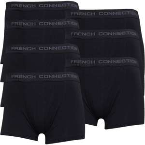 French Connection Mens 7 Pack Cotton Boxer Trunks Black