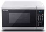 SHARP YC-MG02U-S 800W Digital Touch Control Microwave 20 L Capacity, 1000W Grill & Defrost Function, Silver - £84.97 @ Amazon