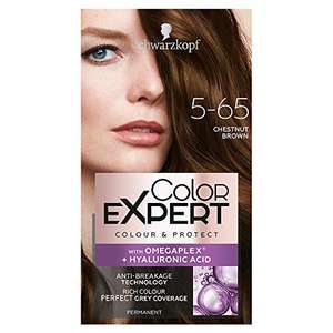 Schwarzkopf Color Expert Permanent Hair Dye, 5-65 Chestnut Brown, Up to 80% Grey Hair Coverage & Protect with Omegaplex - £2.99 @ Amazon