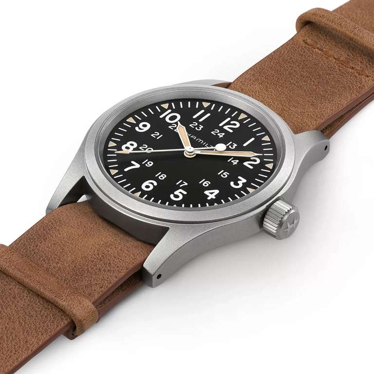 Hamilton Khaki Field Unisex Brown Leather Strap Watch - £336 Delivered + Free Shipping - @ Ernest Jones