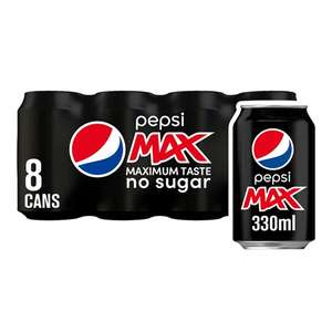 Pepsi Max / Pepsi Diet / Pepsi Cherry - 8 x 330ml Any 2 for £5 Clubcard Price @ Tesco